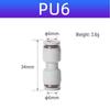 Yadake Pneumatic PU Air Hose Quick Connectors: Straight Equal Diameter Plug for PU4/6/8/10