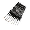 Wolf Hair Fine Line Brush - Black Triangular Birch Handle for Nail Art and Watercolor Detailing
