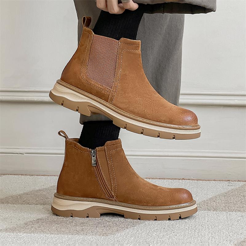 FashionLassics All-match Basic Boots High Side Zipper Versatile Motocross Boots 2024 New Arrival Men Boots Men's Casual Outdoor Shoes