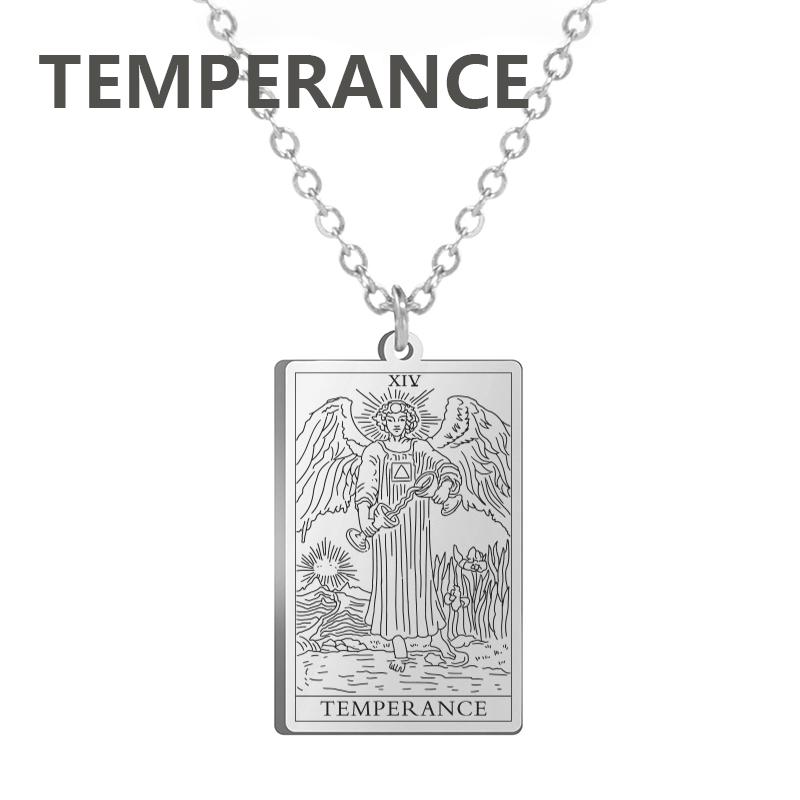 LIKGREAT Tarot Card Necklace Major Arcana Tarots Stainless Steel Necklaces Divination Jewelry Birthday Gift for Women Men