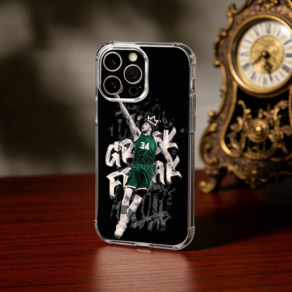 Giannis Antetokounmpo 34 Phone Case For iPhone17,16,15,14,13Pro Max,us,Soft Silicone Transparent Cover