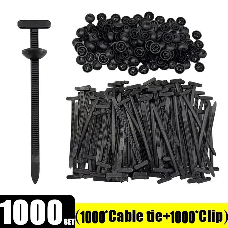 1000/100pcs Cable Ties Buckle Auto Fastener Screw Replacement Clip Car Fenders Trunk Engine Guard Panel Wire Management Tools