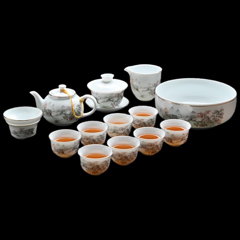 WoDing Ice Jade White Porcelain Kung Fu Tea Set