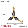 3PCS/LOT CARLIDANA Vintage Luxury Stainless Steel Natural Stone Star Eye Sunflower Pendants Charms for DIY Jewelry