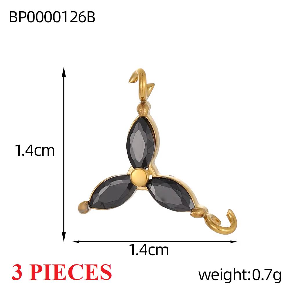 3PCS/LOT CARLIDANA Vintage Luxury Stainless Steel Natural Stone Star Eye Sunflower Pendants Charms for DIY Jewelry