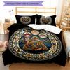 Cat Kingdom Symbols Pattern Bedding,Quilt Set Quilt Cover Pillowcase Home Birthday Gift (1*duvet Cover+2*pillowcase,without Core)