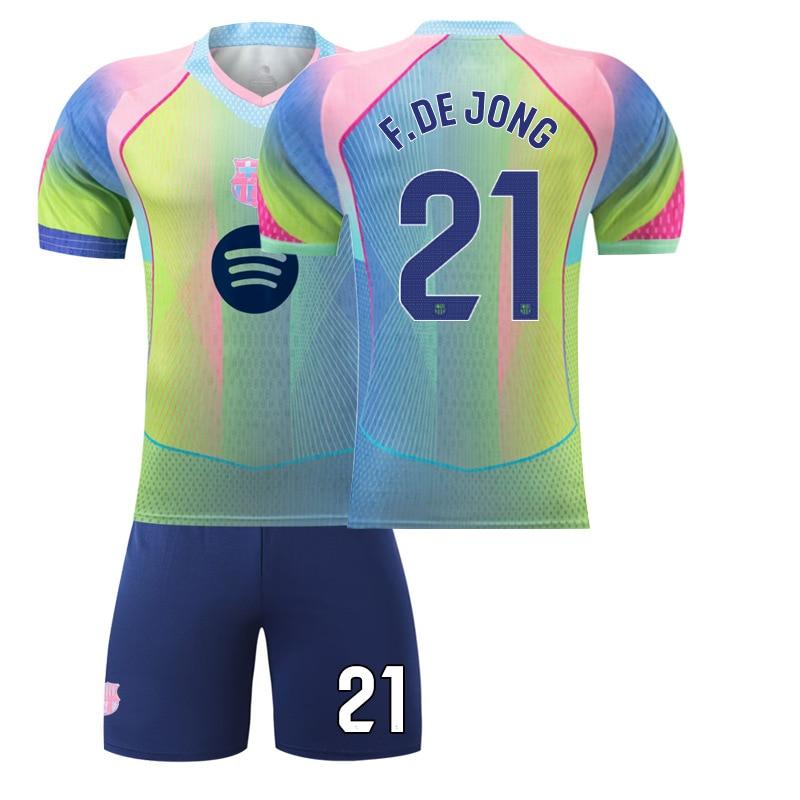 Kids Soccer Jersey UEFA Champions League F. DE JONG 21 Breathable Polyester Training Top