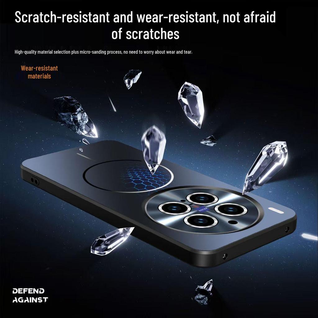VIVOX300Pro Magnetic Frosted Case with Electroplated Laser Lens, Drop-Proof Full Coverage.
