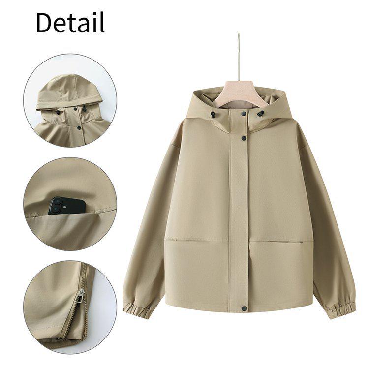 Stylish Spring Windbreaker for Middle-Aged Women - Lightweight, Fashionable, Large Size Jacket for Spring and Autumn