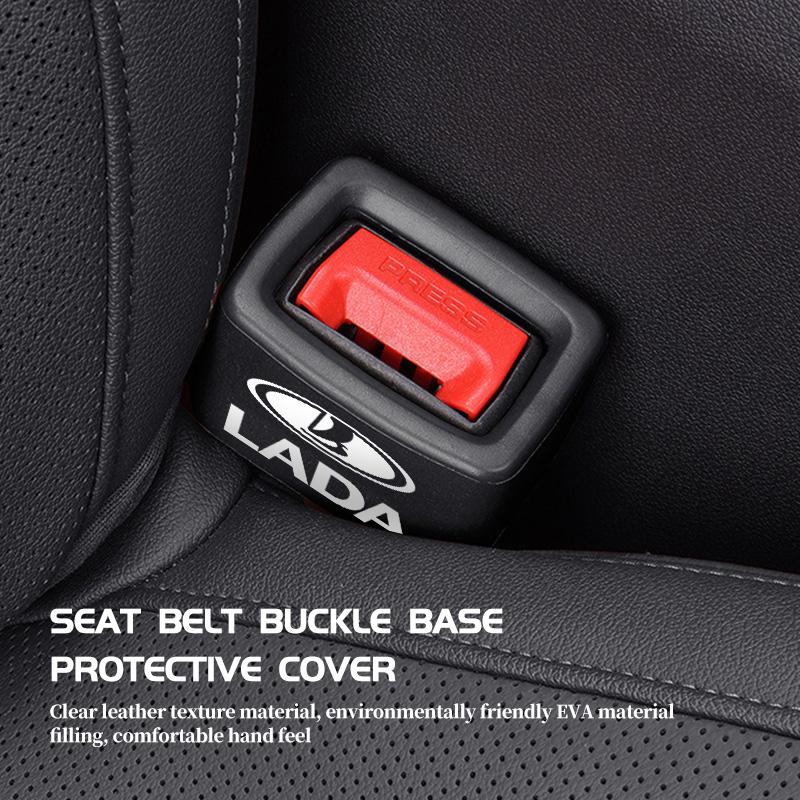 Car Seat Belt Base Cover Trim Seat Safety Buckle Socket Protective For Lada Niva Vesta 4X4 Largus Priora Granta Samara Kalina