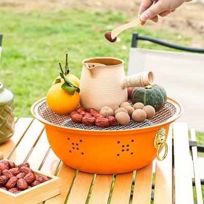 Portable Outdoor Stainless Steel Split Oven, Charcoal Barbecue Grills, Household Windproof Frying Oven, Baking Tray, Cast Alumin
