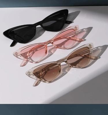 3 Perechi pe Set Ochelari de Soare Mici Tip Ochi de Pisică Femei Drăguți Subțiri Ochelari Tip Ochi de Pisică Set Retro Vintage Îngust Ochelari de Soare Tip Ochi de Pisică