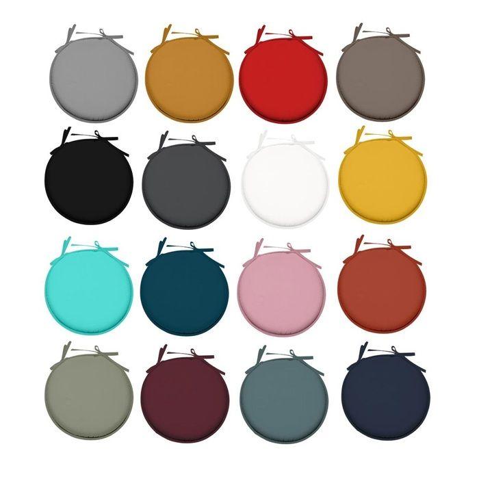 Galette de chaise ronde Unie Pop color 40 cm Gris souris