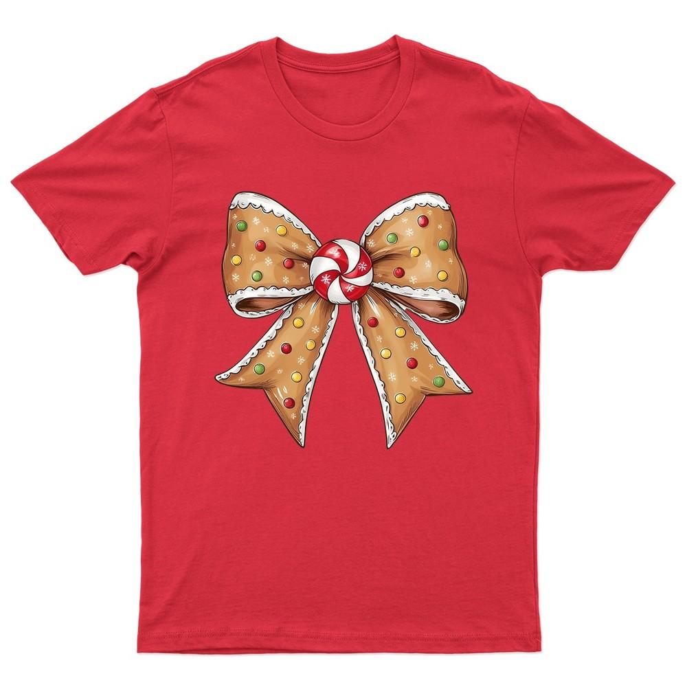 Gingerbread Bow Christmas Holidays TShirt Unisex Gift Retro Funny Unisexs a S
