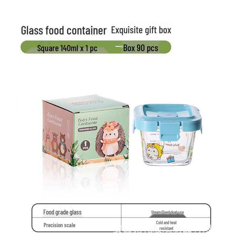 Sealed Glass Baby Food Container: Steamable, Microwaveable Portioning Bowl for Fresh-Keeping & Sampling