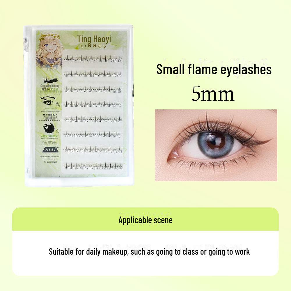 

Накладные ресницы Tinghaoyi No-Glue Small Flame для нижних ресниц — самоклеящиеся, с прозрачным стержнем, удобные для начинающих