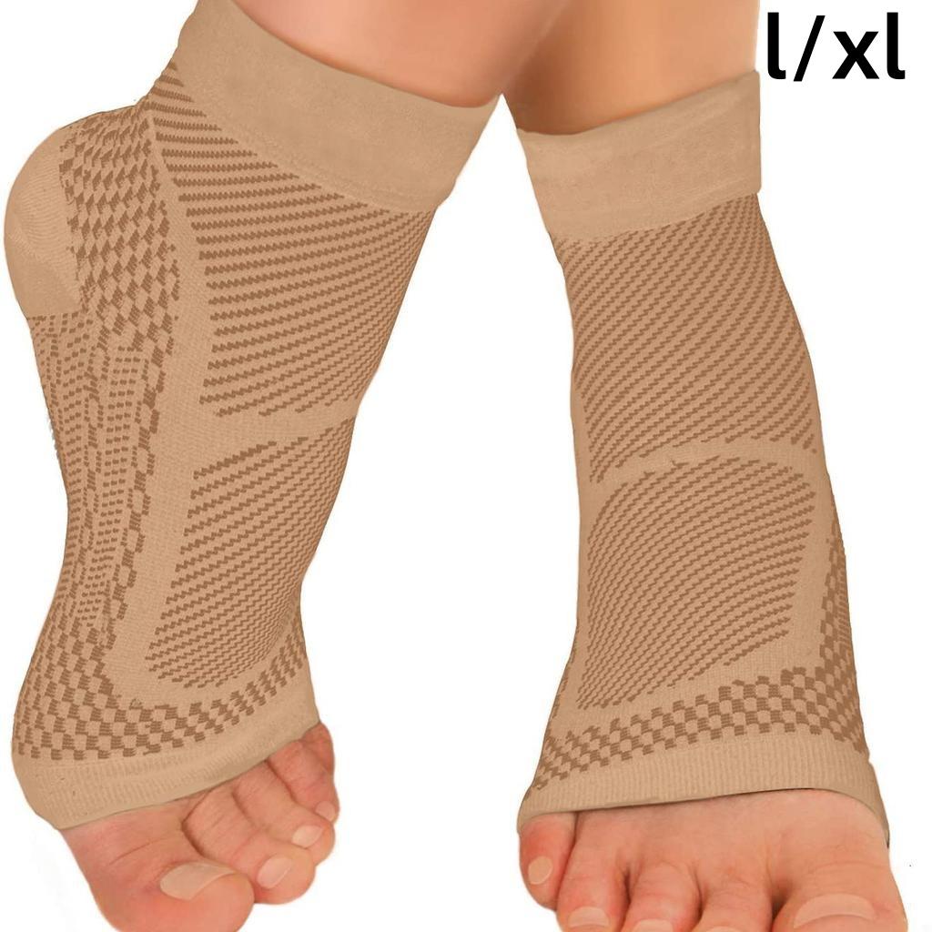 

1 пара спортивных компрессионных носков с фиксатором лодыжки для снятия боли в суставах, уменьшения отека, боли в пяточной шпоре l/xl телесный