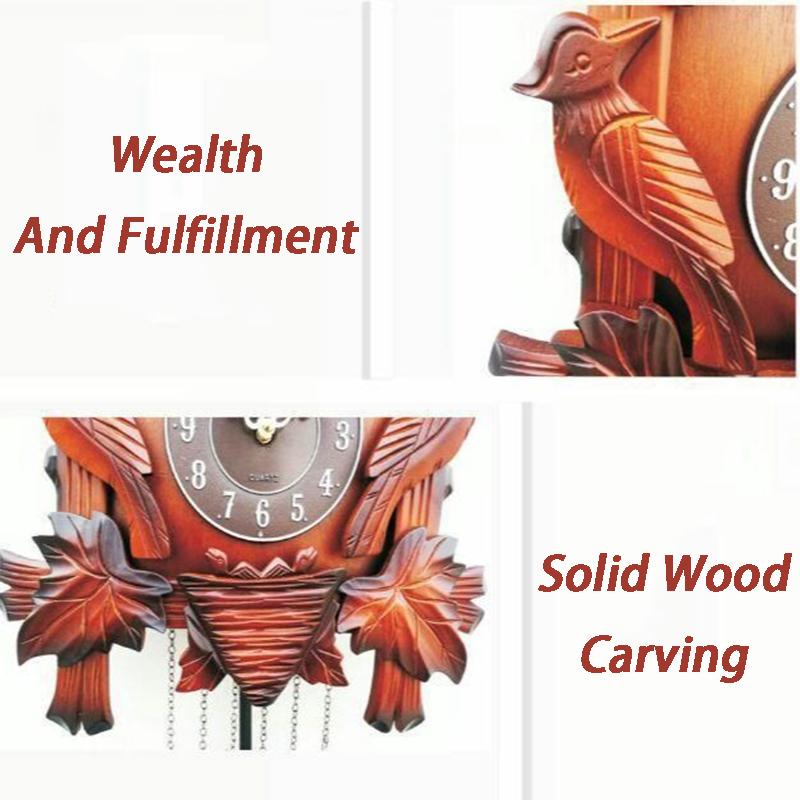 Cuckoo Wall Clock Solid Wood Clocks Living Room Pendulum Clock Luxury Large Watches Bedroom Wall Art Vintage Room Decoration