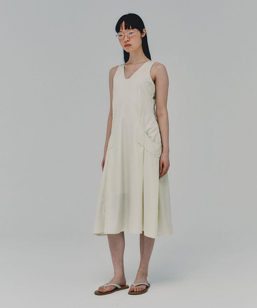 Awi Stitched Nylon Dress_Cream