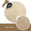 Pack of 4pcs Cotton Braiding Table Placemats Round Table Mats Heat Insulated Pad Japanese Style Mats 35cm