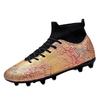 New Football Shoes High-top Long Nails Gold Camouflage Professional Sneakers Broken Nails Non-slip Adult Men's and Women's Football Shoes
