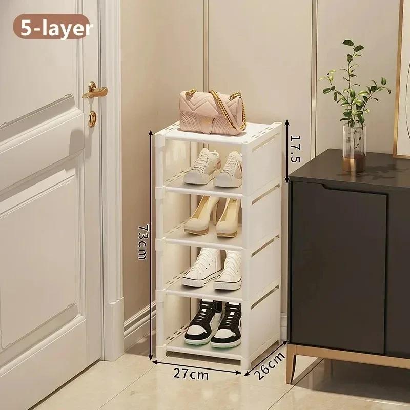 Stackable Multilayer Shoe Rack Narrow Shape Sneakers Shoe Storage Save Space Doorway Corner Shoe Rack Large Capacity Shoe Stand