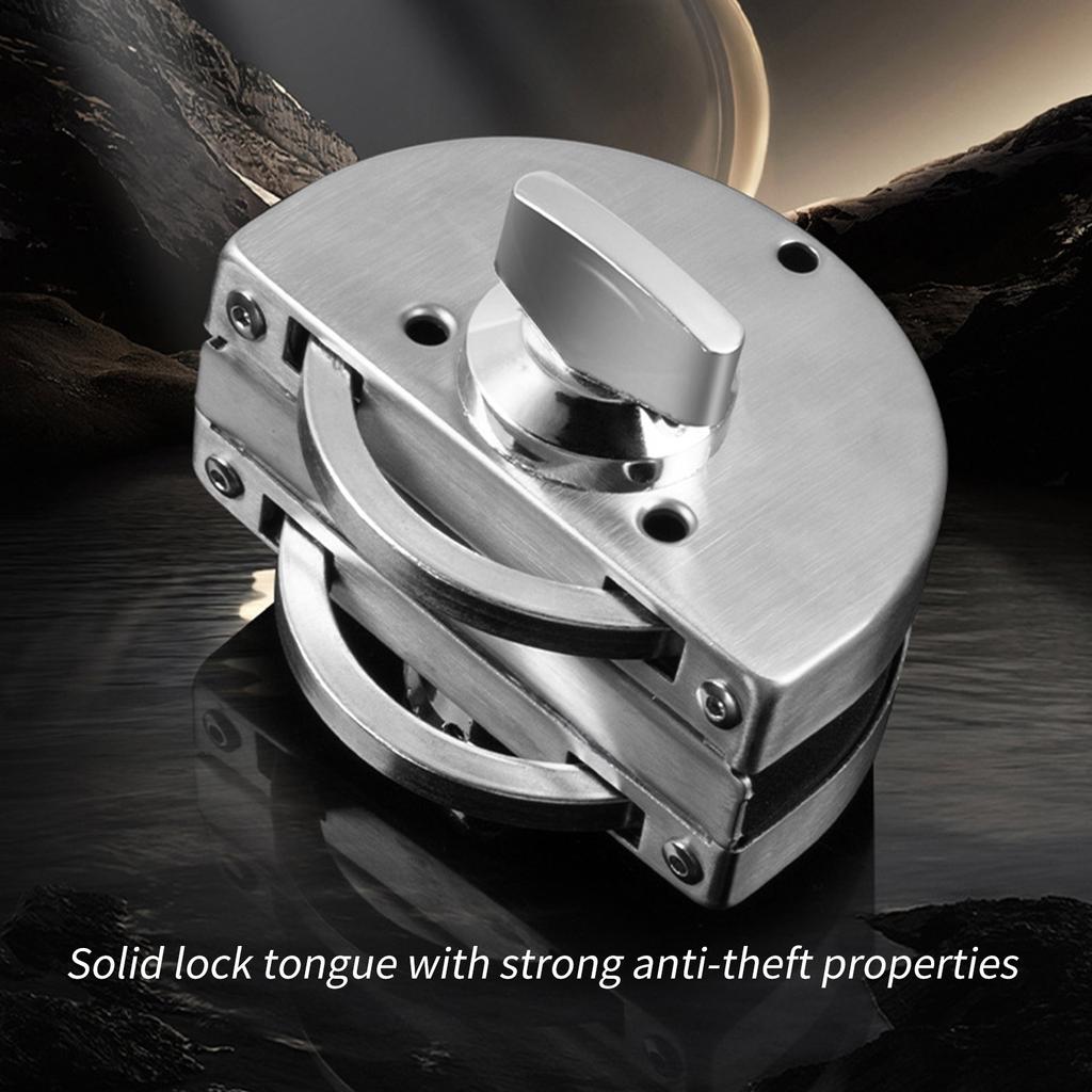 No Drill Glass Door Lock Stainless Steel Glass Cabinet Door Password Locks Keyless Glass Door Latch Easy to Install