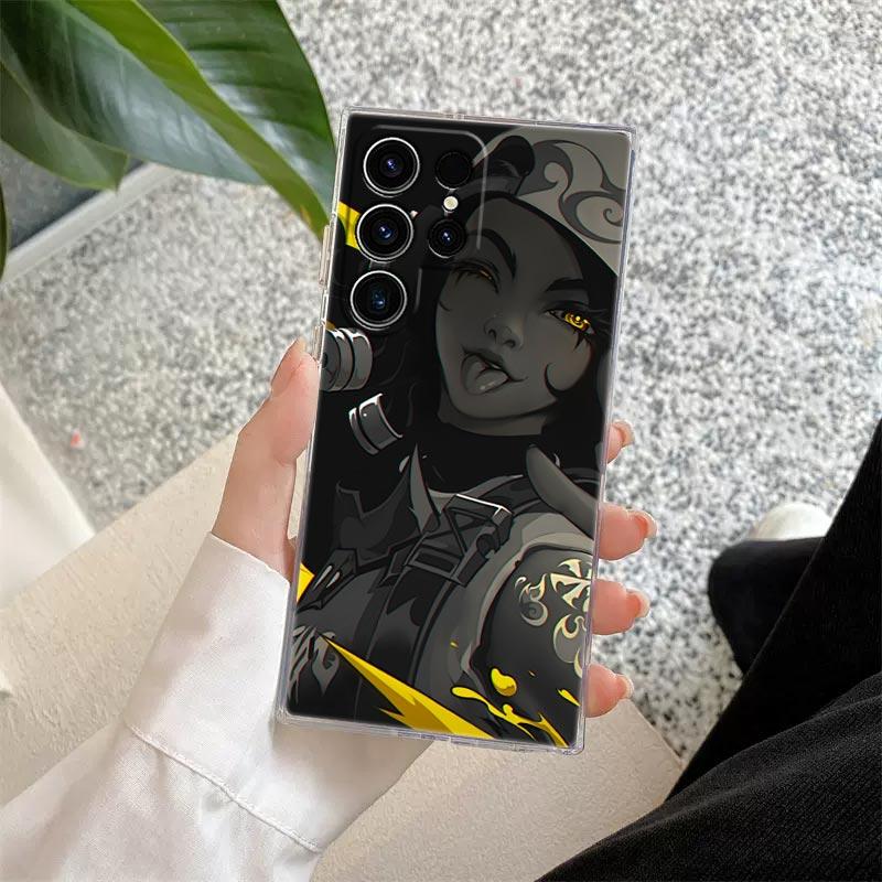 Hot Video Game Neon Valorant Killjoy Clear Case For Samsung Galaxy S26 S25 S24 S23 Ultra S20 S21 FE S22 Plus S26 5G Phone Cover