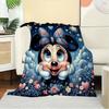 1pc Velvet Bedding Throw Blanket - Cute Minnie Mouse Design with Hearts and Stars,