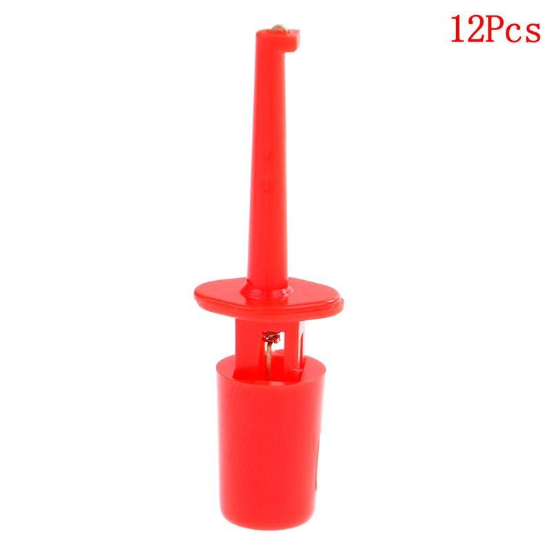 Mini 12Pcs Single Test Hook Clip Test Probe For Electronic Testing IC Grabber Large Round Crocodile Clip Hook Test Clip