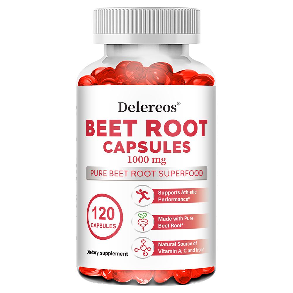 Organic Beet Root 1000 Mg Dietary Supplement, 120 Herbal Extracts Softgels Per Bottle 120 Capsules