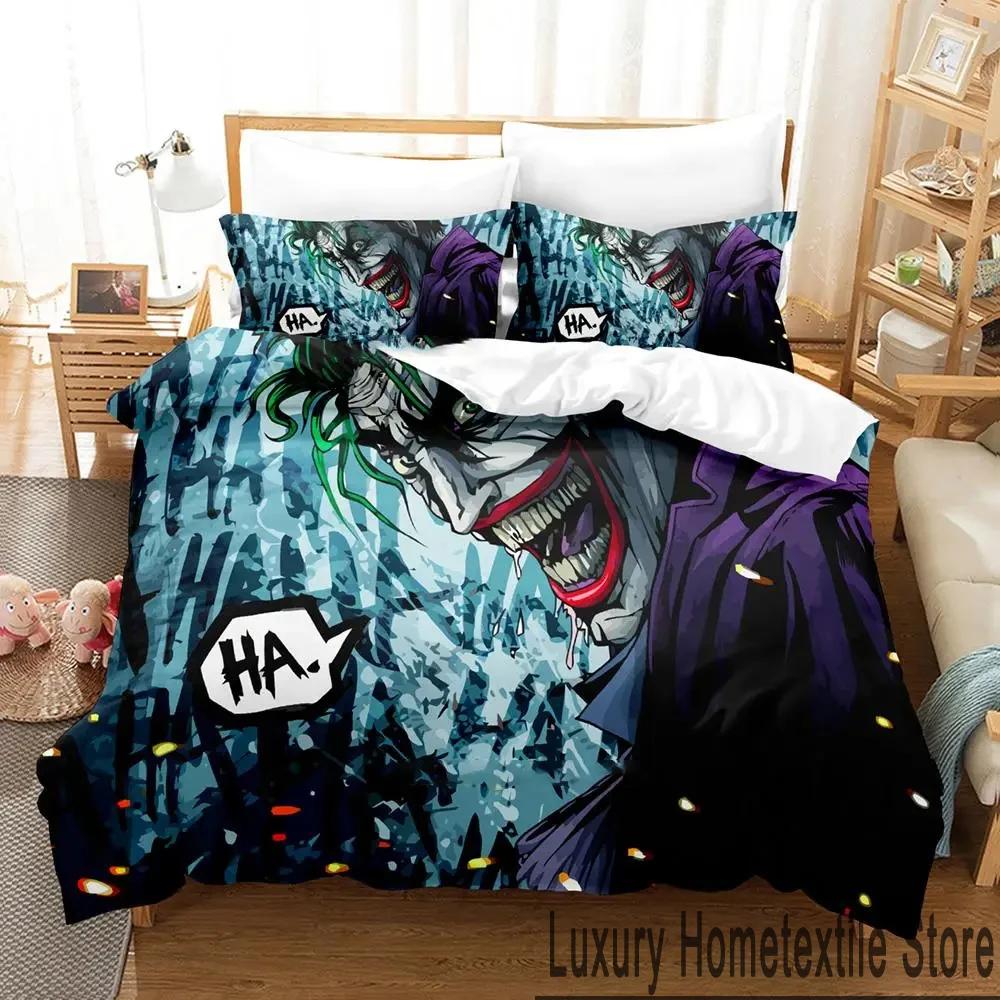2D Print Joker Bedding Set Boys Girls Twin Queen King Size Duvet Cover Pillowcase Bed Boys Adult Home Textileextile