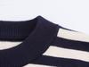 2025 Spring Women's Striped Knit Pullover Sweater - European & American Style, Versatile Round Neck, Long Sleeves