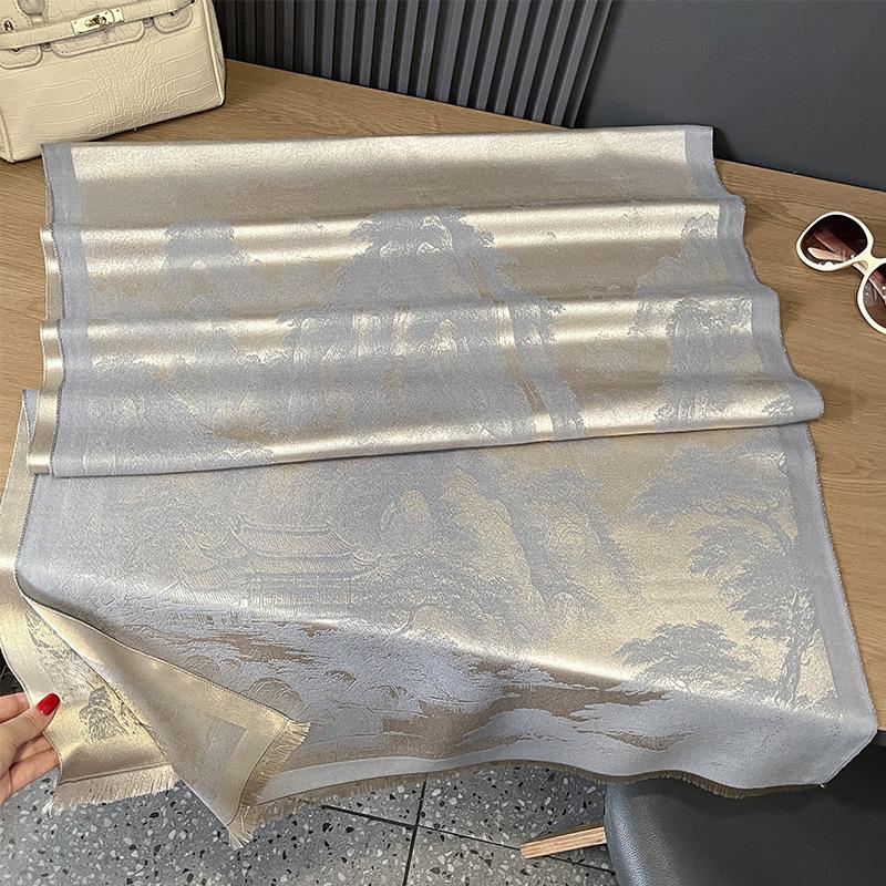 

Двусторонний кашемировый утолщенный теплый шарф Sky Cotton для женщин, для путешествий, в кондиционируемых помещениях, для защиты шеи 180*65CM