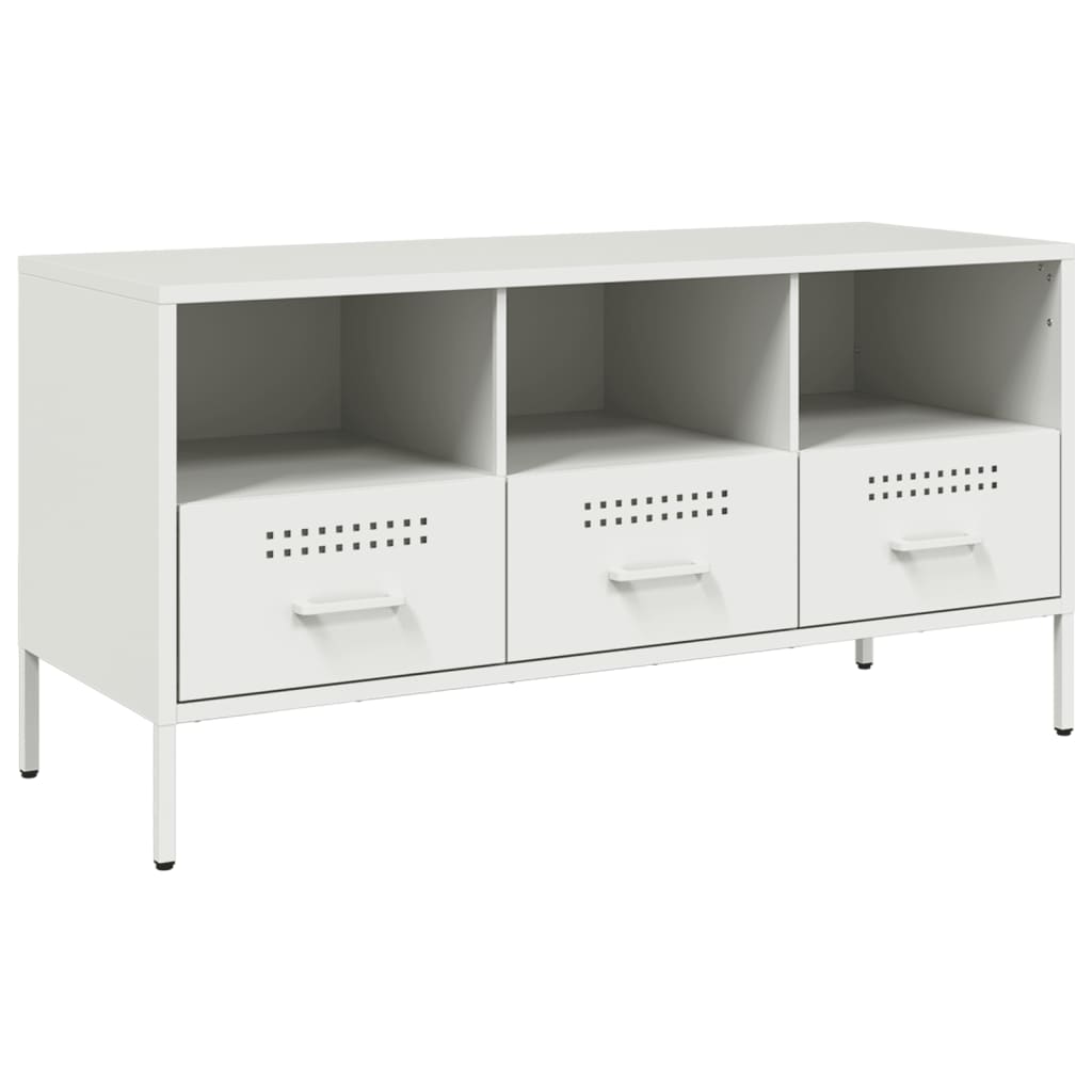 TV Stand White 100.5 x 39 x 50.5 cm Steel