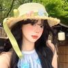 Paper Straw Sun Hat With Large Brim For Women Summer Beach Vacation Sun Protection