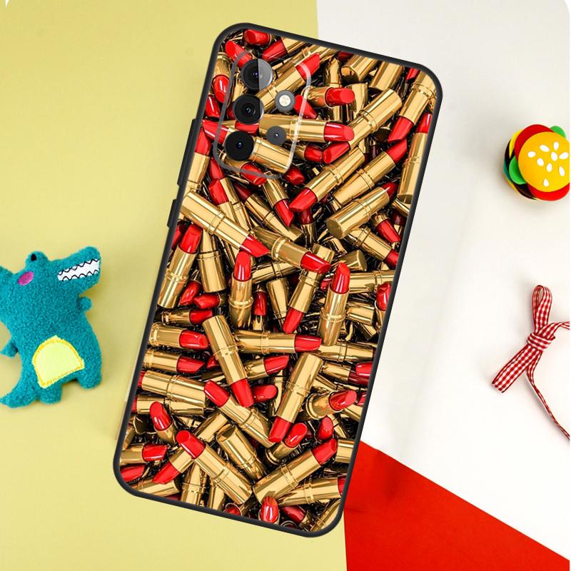 Lipstick Make Up For Samsung Galaxy A55 A35 A15 A54 A34 A14 A53 A33 A13 A05 A06 A16 A22 A32 A52 Phone Case