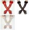Transparent Feather Gloves Silk Mesh Mittens Slim Bridal Gown Accessories  Photography