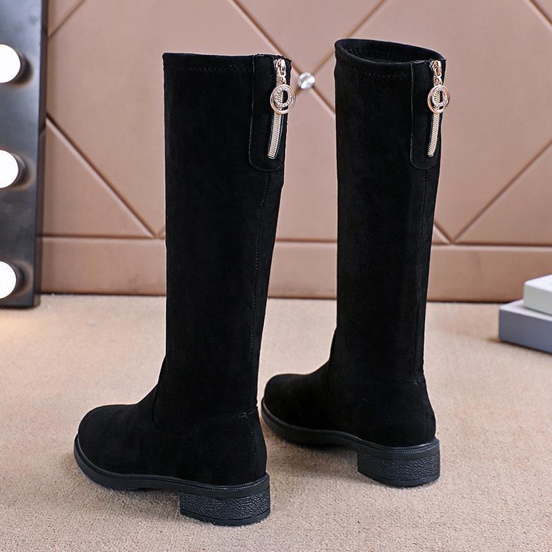 High boots knee small medium boots elastic new velvet autumn and winter boots women but look thin and fashionable