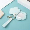 Faux Leather Flower Makeup Mirror Waterproof Portable Vanity Mirror Keychain