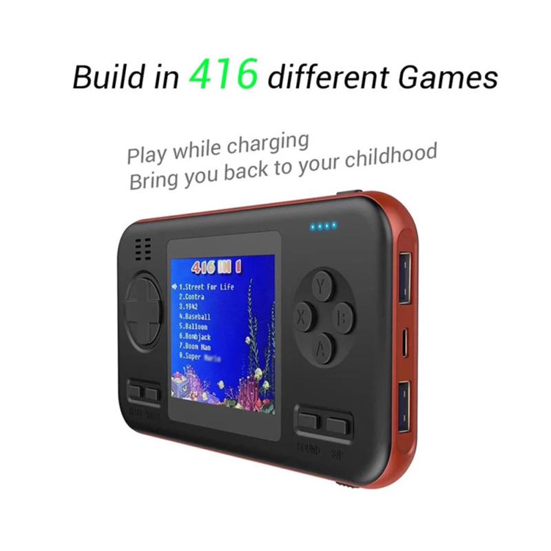 Integrovaná 416 herní kapesní herní konzole Přenosná powerbanka s rychlým nabíjením s velkou kapacitou baterie