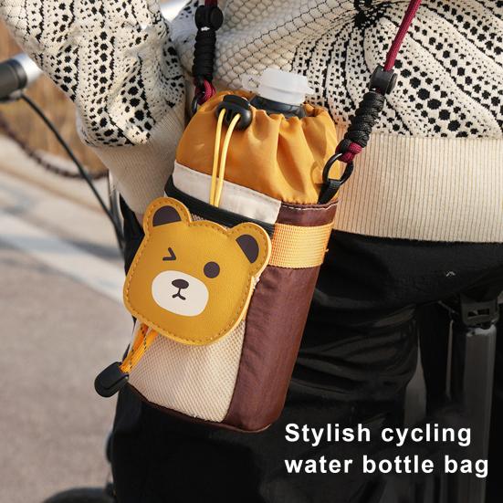 Bike Handlebar Bag Lightweight Waterproof Water Bottle Carrier Pouch Large Capacity Easy to Install Water Bottle Holder Bag