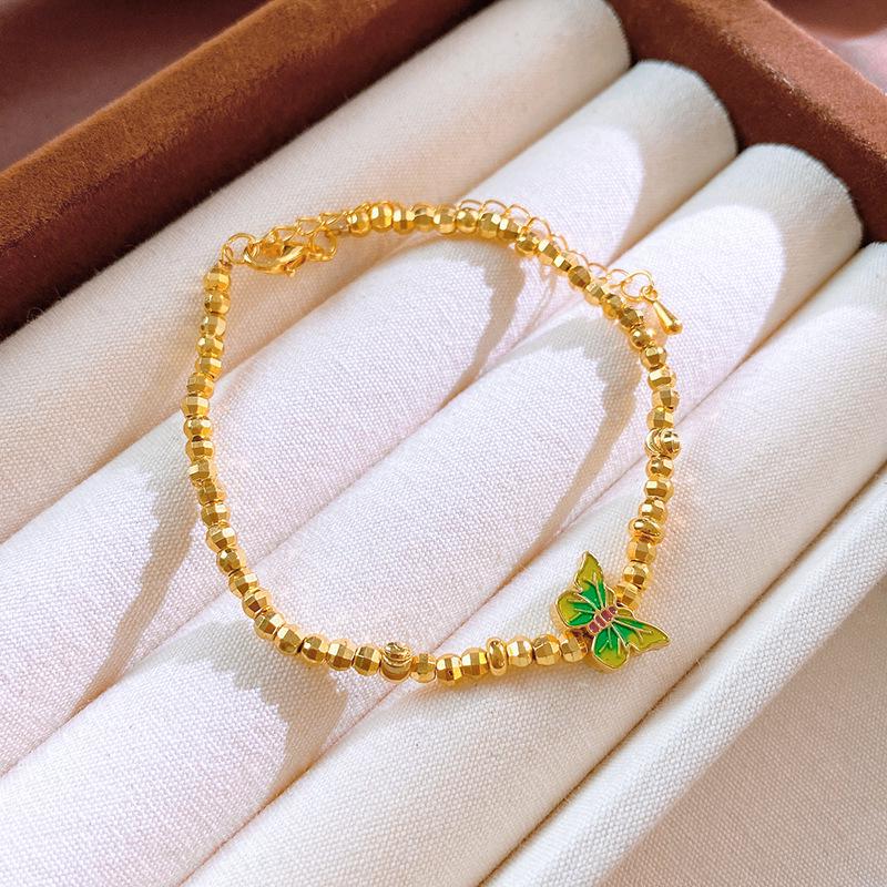 

Elegant Geometric Beaded Bracelet - Ethnic Style Butterfly Drip Oil Design for Women