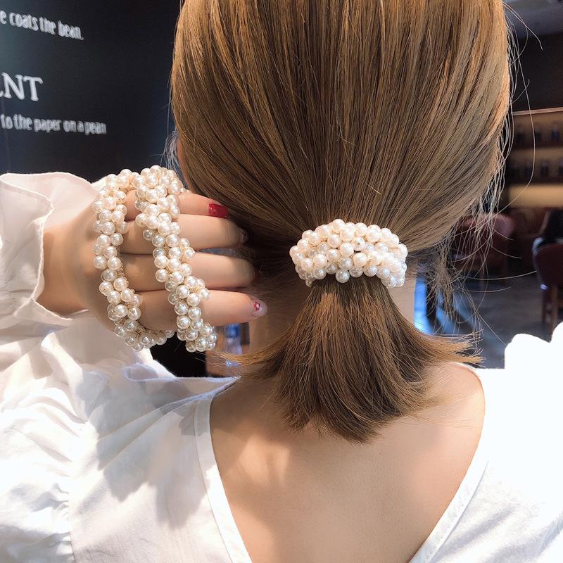 Korean Faux Pearl Elastic Hair Tie & Headband - Mori Girl Style Accessory