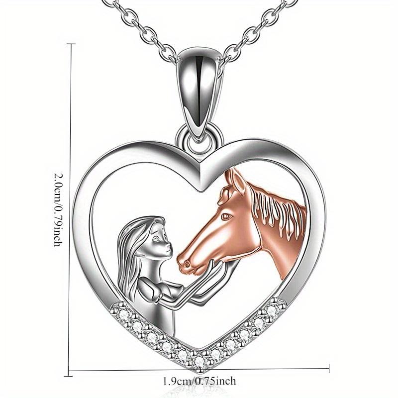 1Pc Fashionable, Inlaid with Synthetic Zircon, Fashionable Heart-shaped Pendant.