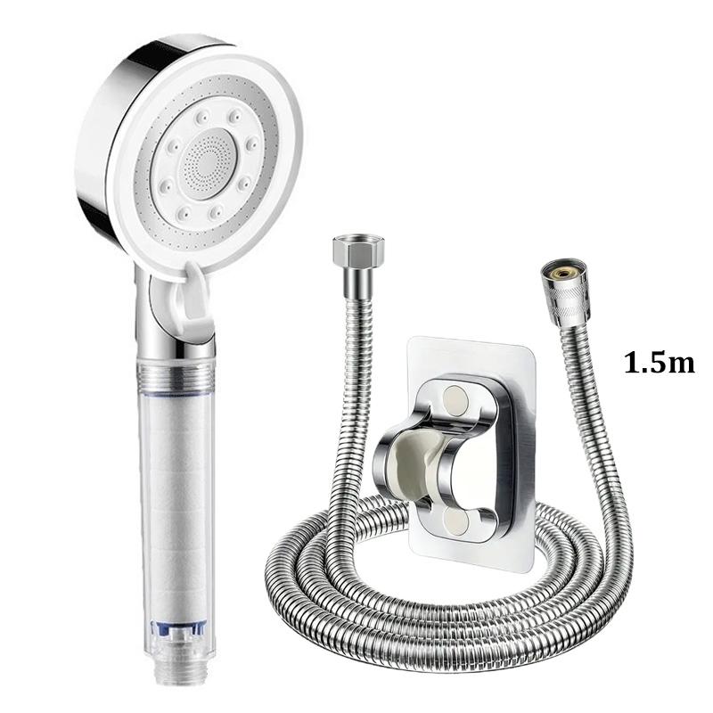 5-Mode Filter Shower Head Bathroom Home Boost Large Water Outlet Bathroom Accessories Set