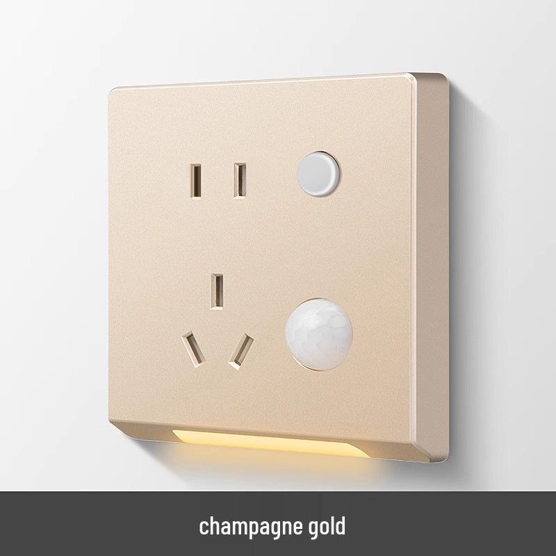 LED Night Light with Motion Sensor, Recessed Floor Lamp & Socket for Staircase, Corridor, Bedside