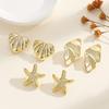 Retro Minimalist Starfish Heart 3-Piece Earring Set – Versatile Fashion CCB Hollow Design