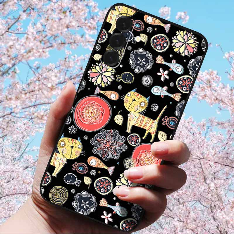 For Samsung Galaxy A56 A36 A26 5G Cases 3D Relief Flower Emboss Soft Silicone For A56 A36 5G 3D Cartoon Case Owl Shell 3D Relief