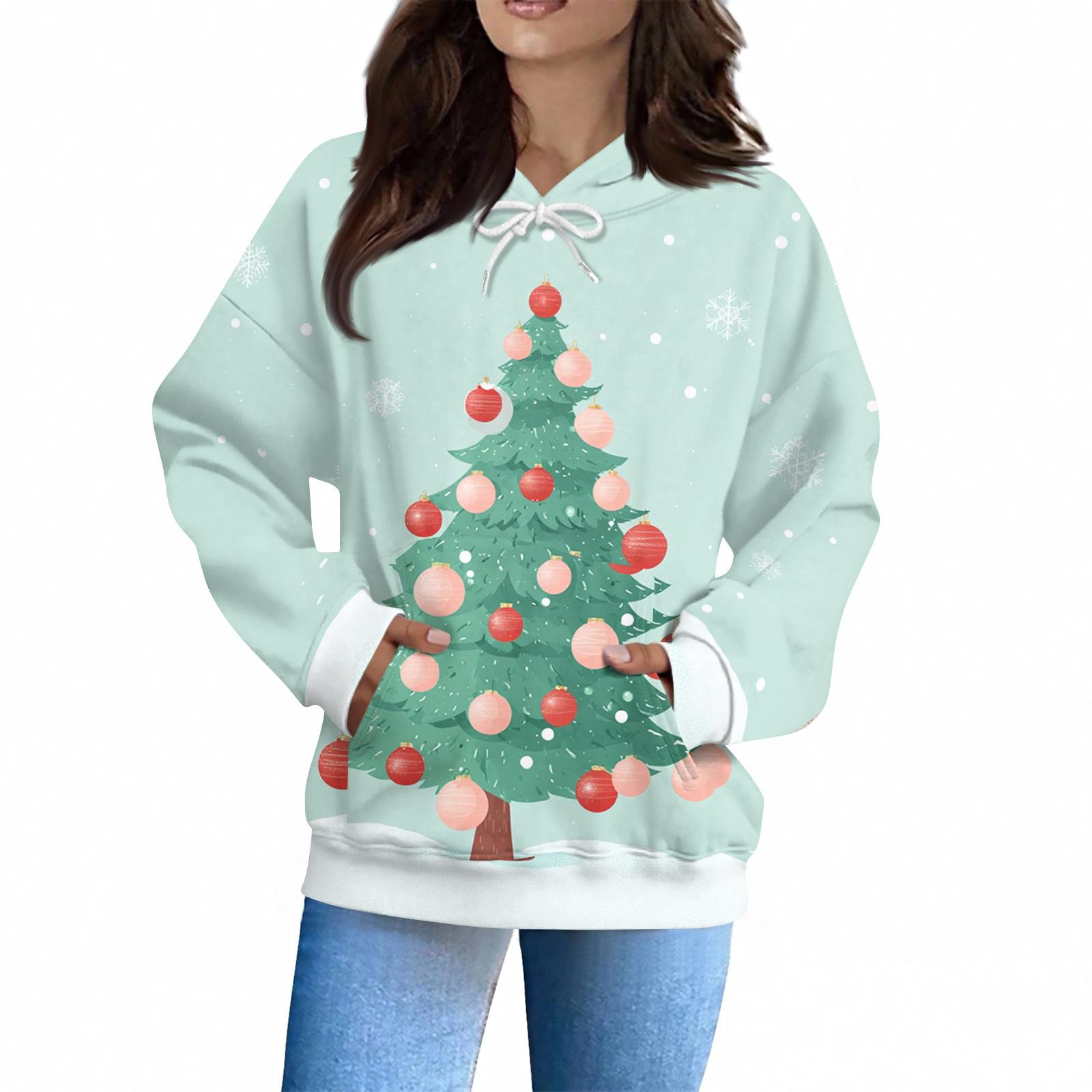 

Женская Мода Повседневная Толстовка Длинный Рукав Принт Топ M